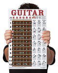 Laminated Guitar Chord & Fretboard Note Chart Instructional Easy Poster for Beginners Chords & Notes A New Song Music 11"x17"