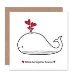 Wee Blue Coo CARD ROMANTIC VALENTINE WHALE LOVE TOGETHER FOREVER GIFT