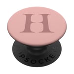 Lettre H monogramme prénom initiale H rose marron cadeau pour elle PopSockets PopGrip Adhésif