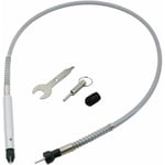 1/8 '(3.175 mm) Arbre Flexible adaptateur de fixation, flexible, cable d'extension de perceuse Mandrin pour Dremel et compatible meuleuse Outil avec clé, argent