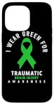 Coque pour iPhone 14 Pro Max I Wear Green For Traumatic Brain Sensibility