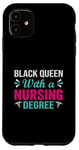 Coque pour iPhone 11 Reine noire avec diplôme d'infirmière