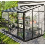 Vitavia Ida 6500 Växthus - 6,5 m2 Svart 3mm Härdat Glas / 6mm Polytak