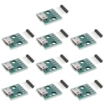 10 Pcs DIY Mâle Connecteur/MINI MICRO USB Adaptateur DIP 2.54mm 5pin Connecteur B Type USB2.0 Femelle PCB Converter USB 3.0.[V626]