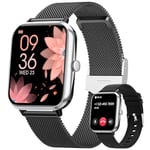 AIMIUVEI 2024 Montre Connectée Femme avec Appel Bluetooth 5.3, 1.83" HD Smartwatch avec Santé Au Féminin, Sommeil, Fréquence Cardiaque, SpO2, Calories, Podometre IP68 Android iOS Noir Argent Cadeau