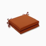 Pillow Perfect Solid Cinnabar Seat Cushion Set, Orange, 20 in. L X 20 in. W X 3 in. D