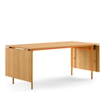 House of Finn Juhl - Nyhavn Dining Table, With Extensions, Top: Dark oiled oak, Base: Orange Steel - Spisebord - Finn Juhl - Oransje,Tre farget - Metall/Tre