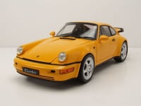 WELLY - Voiture de 1989 couleur jaune – PORSCHE 964 turbo - 1/18 - WEL18026JAUNE