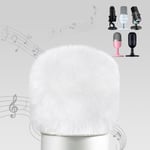 Blue Yeti Bonnette Micro Anti Vent, Mousse Micro En Fourrure Anti Pop, Filtre Anti-Pop Compatible Avec Micro Razer Seiren Mini/Seiren V3 Mini/V2 X, Yeti X, Fifine Am8, Hyperx Solocast, Blanc