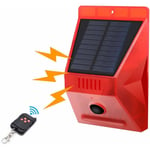 Memkey - Lampe Solaire stroboscopique avec détecteur de Mouvement Achort IP65 étanche led détecteur de Alarme Solaire avec télécommande, 129db Sound