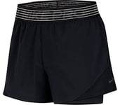 NIKE W Nk FLX 2IN1 Short Wvn Essnt Sport Shorts - Black/Black/(Thunder Grey), XX-Large