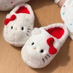 Sanrio plyschtofflor Hello Kittys Kawaii söta student höst vinter sovrum mjuka vadderade plysch sovrum Aldult skor flickor jul Hello Kitty 40-41