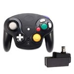 (Musta)Peliohjaimen ohjain NGC-pelille vastaanottimella GameCube Control 2.4GHz Adapter No Delay Wireless Joystickille