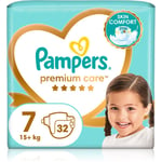 Pampers Premium Care Size 7 disposable nappies 15+ kg 32 pc