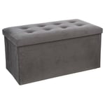 Silumen - Coffre de Rangement Banc Matelassé 75 cm - Gris