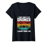 Womens FPV Drone Racing Quadcopter Enthusiast V-Neck T-Shirt