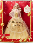 poupee neuve barbie nouveaux blonde anniversaire 35 eme tenue or blonde