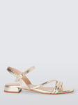 John Lewis Lisbeth Leather Asymmetric Strap Dressy Flat Sandals, Gold