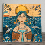 Ceramic Picture Tile Plaque "Mistress of the Seas" By Wendy Andrew 20cm x 20cm