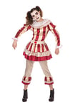 Bristol Novelty AF177L Carnevil Clown (Female) Large Costume, Women, Beige, Red