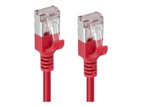 Microconnect - Nettverkskabel - Rj-45 (Hann) Til Rj-45 (Hann) - 25 Cm - U/Ftp - Cat 6A - Halogenfri, Uten Hindringer, Slank - Rød