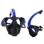 MHSHKS Snorkel Mask, Dry Snorkel Set, Big View Snorkelling Mask Full Face Design- Free Breath Diving Mask With Anti-fog And Anti-leak For Adults (Color : Blue)