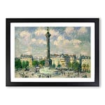 Big Box Art Gustave Loiseau The Place of The Bastille Framed Wall Art Picture Print Ready to Hang, Oak A2 (62 x 45 cm)