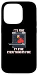 Coque pour iPhone 14 Pro Action de grâce, jeu de mots, amusant, four à dinde, humour It's Fine I'm Fine