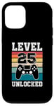 Coque pour iPhone 15 Niveau 25 Débloqué 25 Ans Gamers 25e Anniversaire Jeu