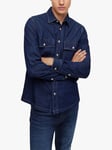 BOSS Rounty Cotton Denim Shirt, Dark Blue