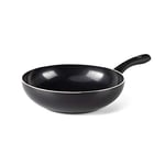 GreenChef Diamond Healthy Ceramic Non-Stick 28 cm/3.7 Litre Wok, PFAS-Free, PFAS-Free, Induction Suitable, Oven Safe up to 160˚C, Black