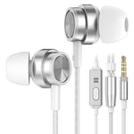 Earphones Wired In-Ear Headphones with Microphone and Pure Sound, Wired Earbuds with Strong Bass and Noise Isolating, 3.5mm Earphones for Samsung, Android,Tablet, iPad, MP3, 3.5mm Devices