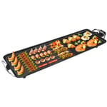 Plancha électrique XXL MAGICFOX, Barbecue electrique - revêtement anti-adhésif, Surface mixte, Thermostat Réglable pour 8 personnes- 6828cm