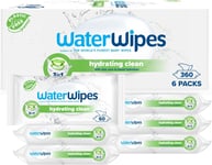 WaterWipes Hydrating Clean Baby Wipes, 360 Wipes 6 Packs, with 99% Water & Aloe