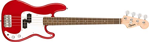 Squier by Fender Mini Precision Guitare Basse, Rouge Dakota, Inclus des Cours Virtuels Gratuits sur Fender Play