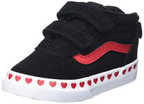 Vans Ward Mid V Suede, Baskets Garçon Unisex Kinder, Cœur Renard Noir/Blanc, 23.5 EU