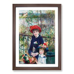 Big Box Art Two Sisters by Pierre-Auguste Renoir Framed Wall Art Picture Print Ready to Hang, Walnut A2 (62 x 45 cm)