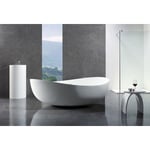 Grande Baignoire îlot moderne en acrylique pour salle de bain, isolation thermique - Blanc - 180x110x62cm - wave - Options au choix Sans robinet