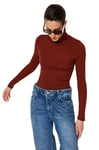 Trendyol FeMan Slim fit Basic Turtleneck Knitwear Sweater,Tile,S