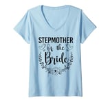 Womens Stepmother Of The Bride Bridal Shower Wedding Party V-Neck T-Shirt