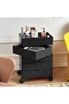 Black 5 Tier Rotating Drawer Storage Shelf with Wheels