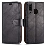 Case Collection for Samsung A20e Phone Case - Leather Folio Flip Kickstand Shockproof Cover with RFID Blocking Card Slots Wallet for Samsung Galaxy A20e Case Black