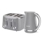 GEEPAS Argyle 4 Slice Bread Toaster & 1.7L Cordless Electric Kettle Combo Set 