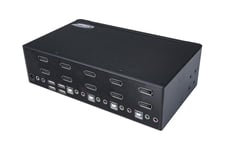 StarTech.com 4-ports Dual DisplayPort KVM-switch - 4K 60 Hz - omkopplare för tangentbord/video/mus/ljud/USB - 4 portar - rackmonterbar