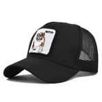 Bulldog Broderad cap Djurbroderad Patch Peaked Cap Mesh Passad Cap brätte Solhatt Sommarhatt black