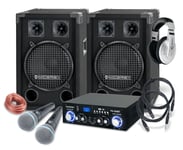 Set Karaoke DJ PA HautParleur Amplificateur Bluetooth USB Microphone Casque 800W