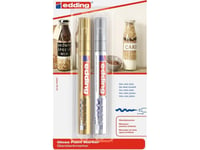 Edding 750 Paint - Markering - Permanent - Silver, Gyllene - Pigmentbläck - 2-4 Mm (Paket Om 2)