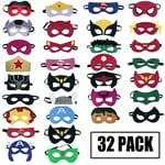 SuperheroMaskPartyFavorFor Kids(32-pack)FeltAndStretch