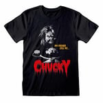 Chucky My Friends Call Me Adult Unisex T-shirt (M) (Black, Red, Grey)