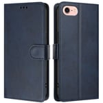 Coque pour iPhone 6/7/8/SE 2020 4.7", Etui Housse en Cuir PU [RFID Blocage] [Fermeture Magnétique] Flip Portefeuille Case-Bleu